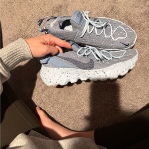 Nike Women's Gray and White Sneakers